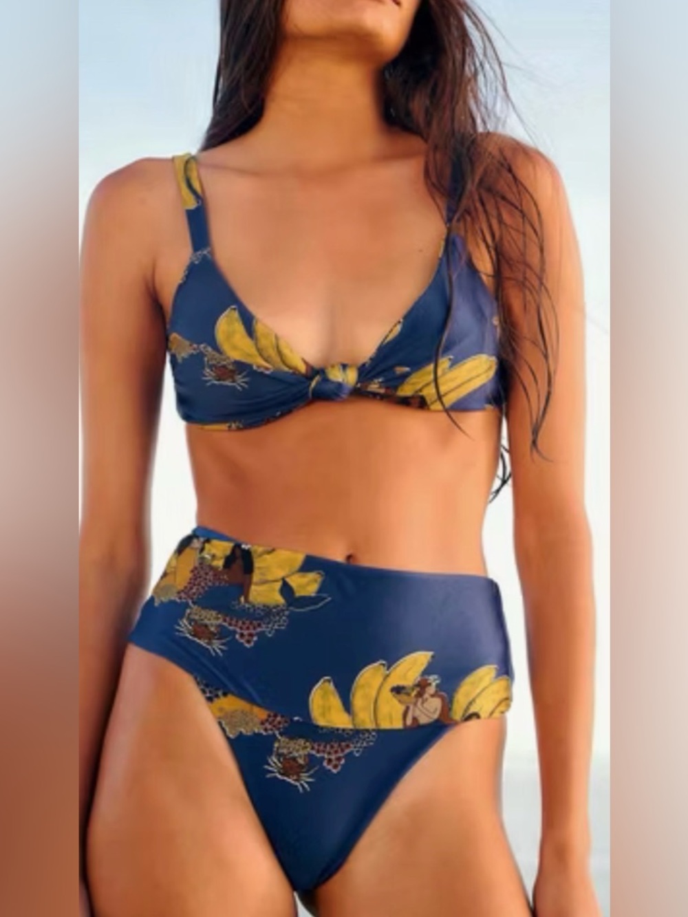 FARM Rio Royal Blue Bikini Bottoms with Yellow Banana Print